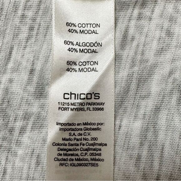 Chico’s Green Boho White Ethnic Print Tasseled 3/4 Sleeves Top - Picture 10 of 13